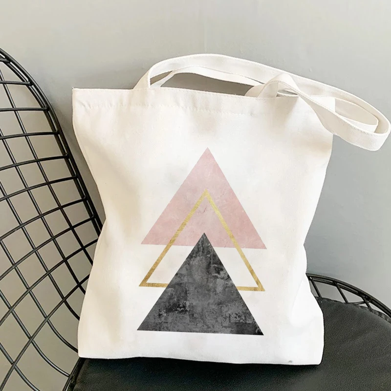 

Shoppers Bag Canvas Bags Messenger White Large Capacity Handbag Female Geometric Graphic Kawaii Cartoon Casual Aesthetic Bolsas