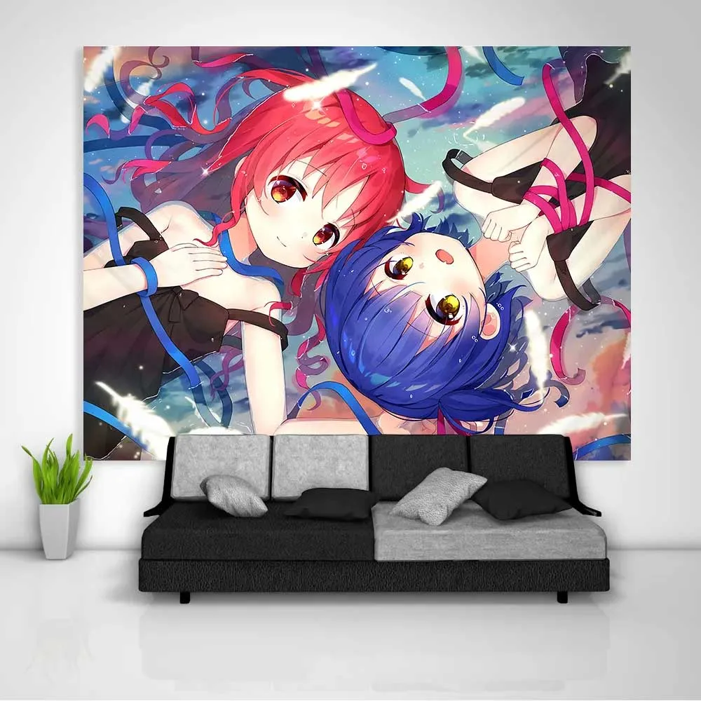 

Современный милый аниме гобелен для жилых помещений в японском стиле Бохо домашний декор настенная Подвеска для спальни фоновая ткань для дивана художественное оформление подарок