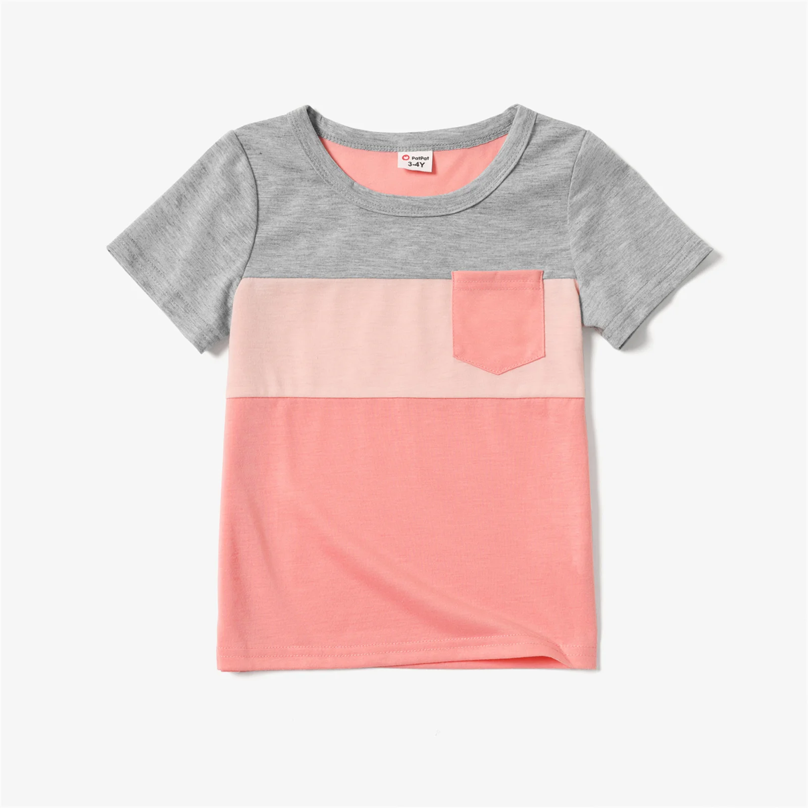 PatPat Family Matching Pink Lace V Neck Sleeveless Ruffle Dresses and Colorblock T-shirts Sets images - 6