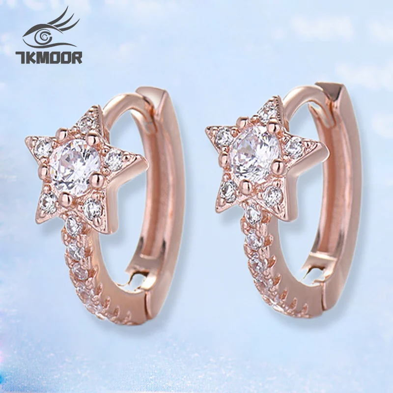 

Silver color Rose Red Gold 10mm Zircon Women Fashion Fine Jewelry Piercing Rock Punk Luxury Women Wedding Gift