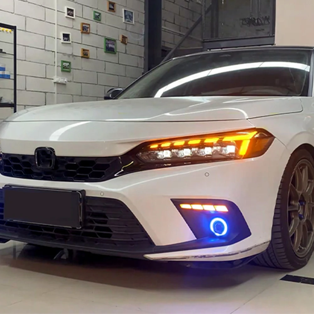 Автомобильные фары для Civic Xi 11th 2021-теновые светодиодные в сборе обновленный