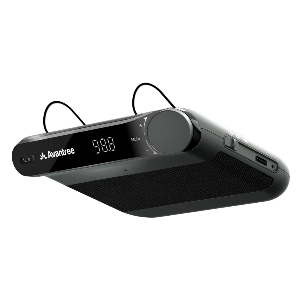 Avantree Roadtrip Bluetooth Handsfree Car Speakerphone & Wireless FM Transmitter 2-in-1 Car Kit