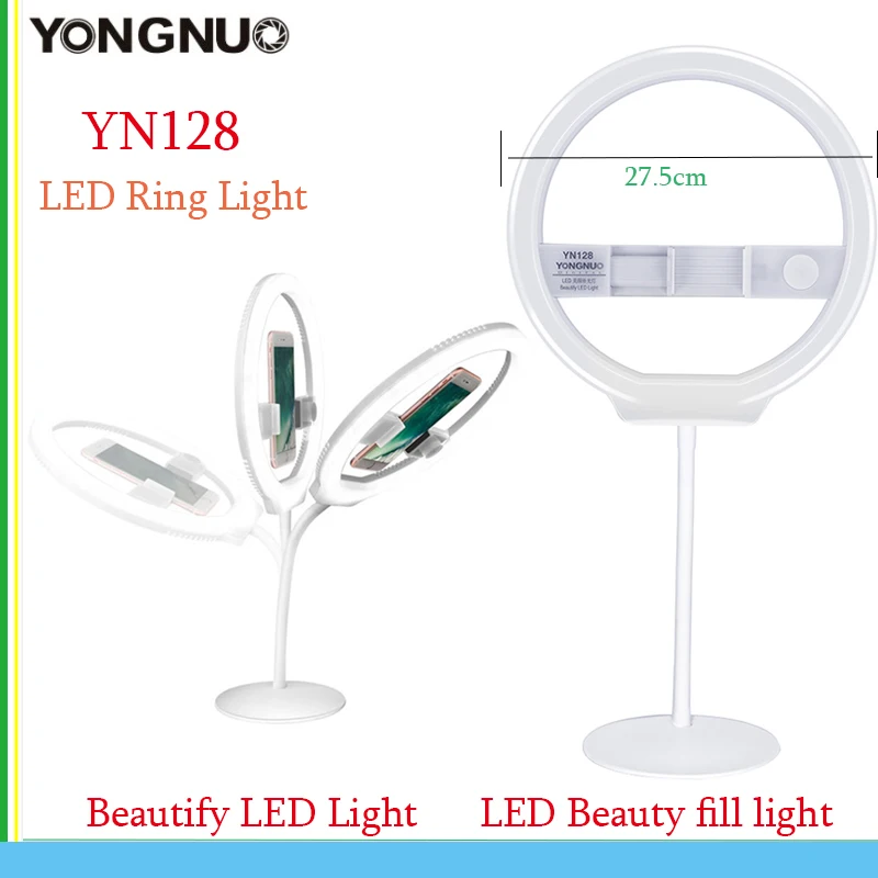 YONGNUO YN128 Photography Ring Light Bicolor Beautify LED Light Phone Video Selfie Fill Lighting Lamp Portable Beauty Fill Light enlarge