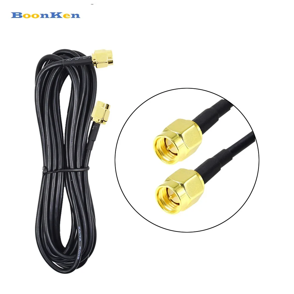 

RG174 Cable SMA Male to Male Extension Cable Feeder Wire For WIFI Network Card Router 10-100m Antenna