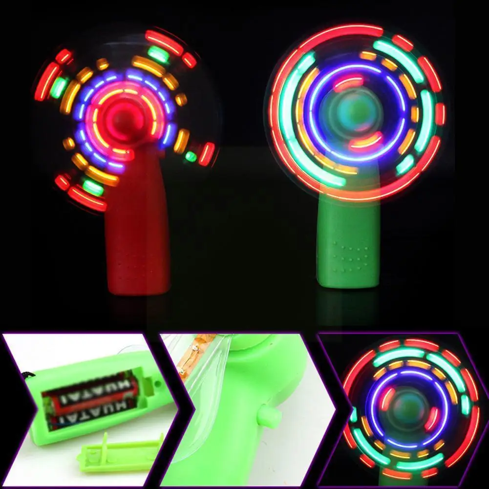 

1 шт. Мини мигающий светящийся веер игрушка детсветильник светящийся веер цветная светящаяся игрушка светодиодная портативная случайная И...