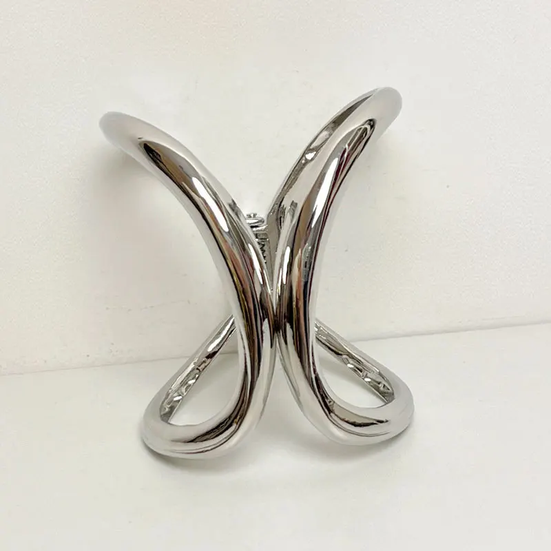 Крупные металлические двойные C-образные широкие браслеты ZAA