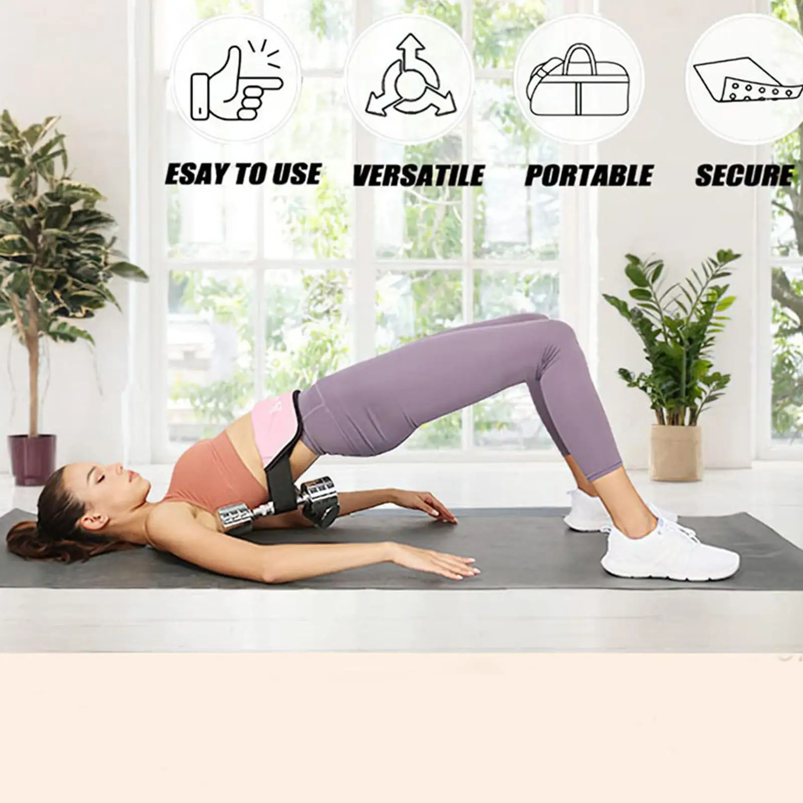 

Hip Thrust Belt Glute Bridge Pad Butt Workout without Dumbbells kettlebells for Lunges Reverse Squat accessories G6H9