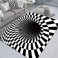 2022visual illusion bedroom rectangle carpet nordic simple office home floor rugs 3d printing vortex living room non slip mat ca
