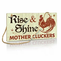 chicken coop sign rustic farm decor for kitchen country cottage yard hanging wall plaque rise shine mother cluckers
