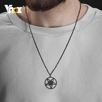 vnox pentagram necklace for men women star pentacle protection amulet pendant casual unisex stainless steel neck collar