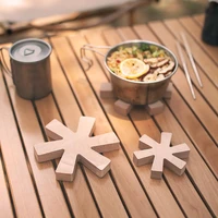kitchen snowflake wooden insulation placemat coaster outdoor camping dining table plate bowl pot mat dropshipping