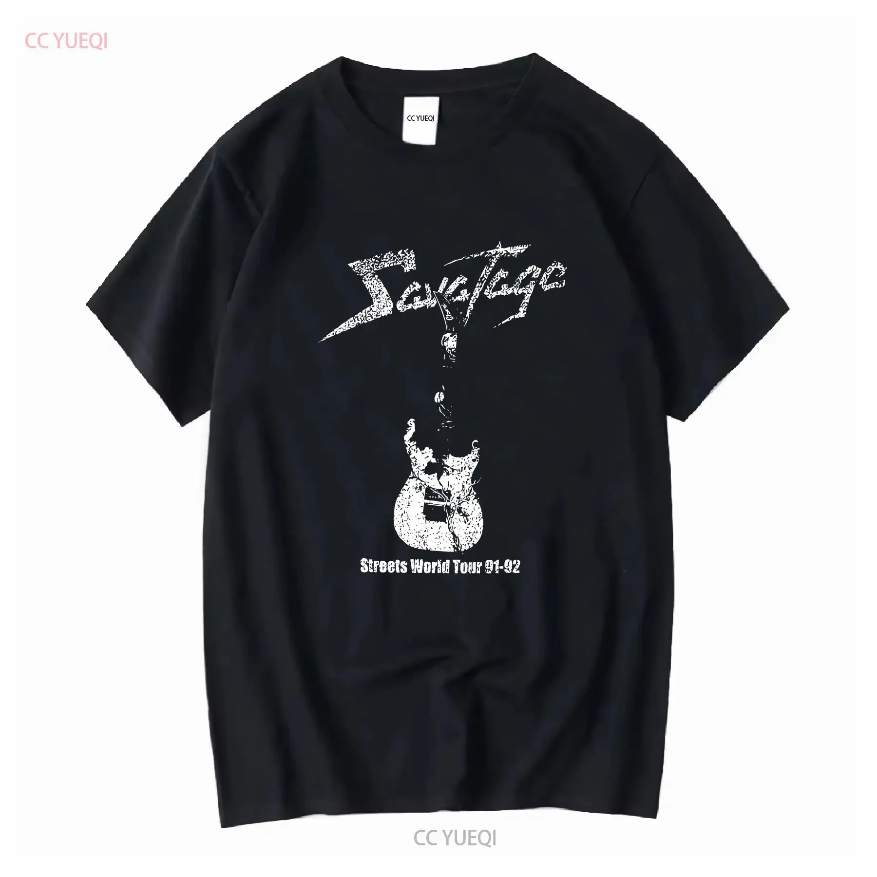 Фото НОВАЯ ЧЕРНАЯ ФУТБОЛКА SAVATAGE STREETS A ROCK OPERA, винтажная мягкая футболка с рисунком для повседневной носки, дышащая, удобная №1