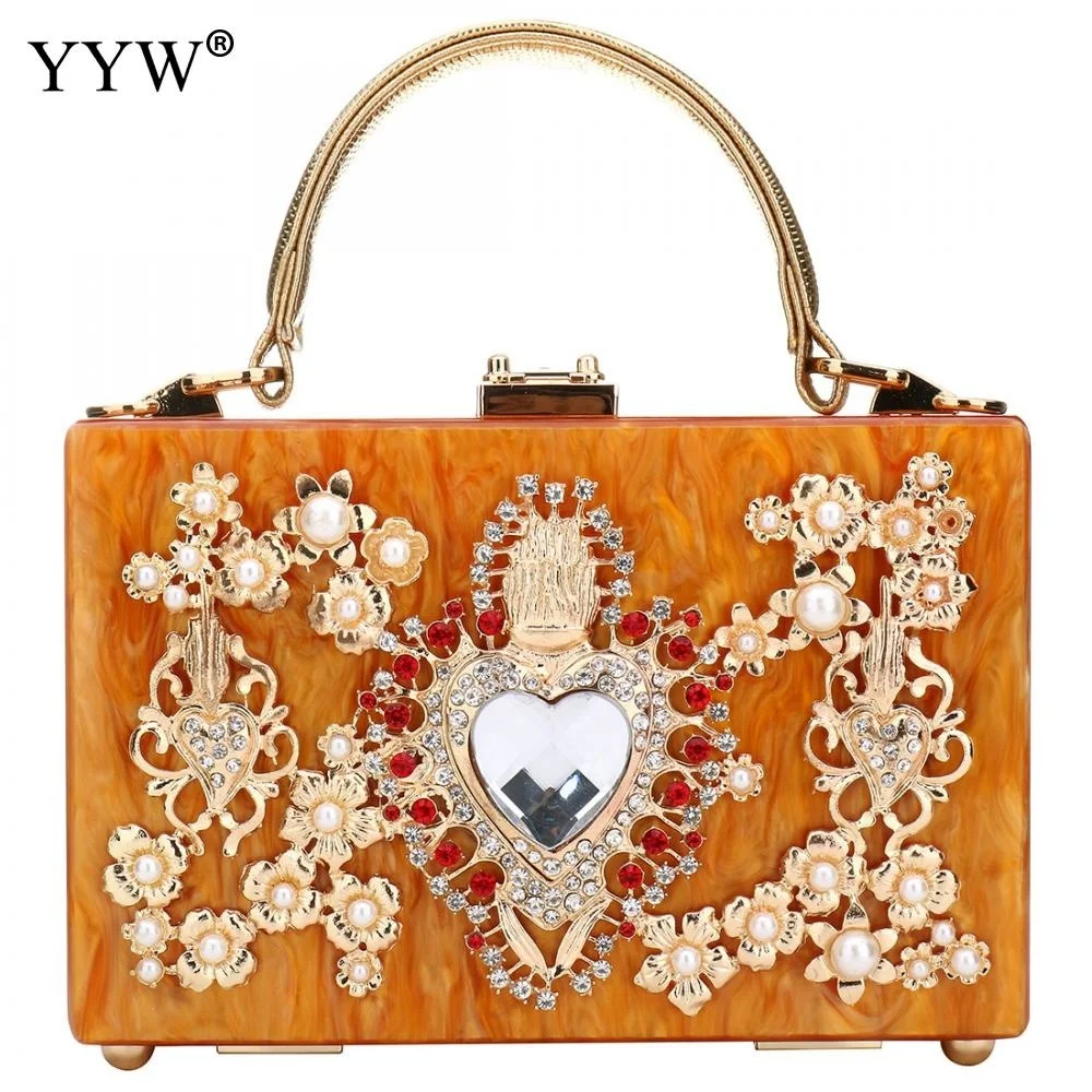 

Acrylic Women'S Handbag Evening Clutch Bag Elegant Shoulder Crossbody Bags Diamond Studded Handbag Purse Rhinestone Box Tote