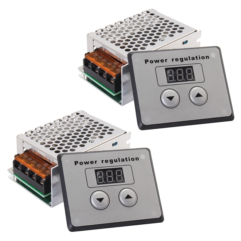 

2X 4000W 220V AC SCR Voltage Regulator Dimmer Electric Motor Speed Temperature Controller For Water Heater Small Motors