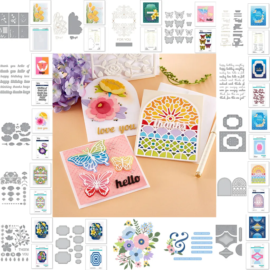 

New Butterfly Flower Metal Cutting Dies Hot Foil Stencil Decorating Scrapbook Diy Paper Card Album Mould Embossing Craft