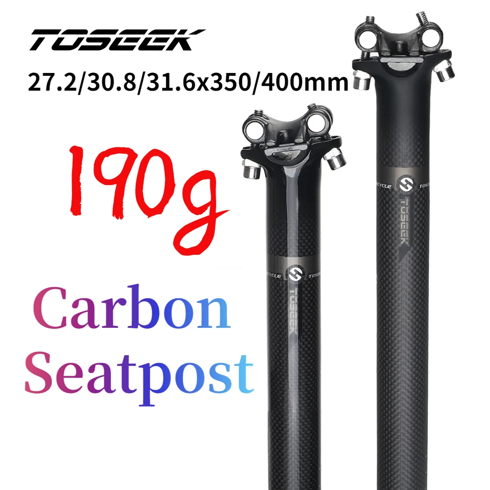 

TOSEEK 3K Matte Full Carbon Fiber Bicycle Seatpost Superlight MTB Road Bike Cycling Seat Post Parts 27.2/30.8/31.6 x 350/400MM
