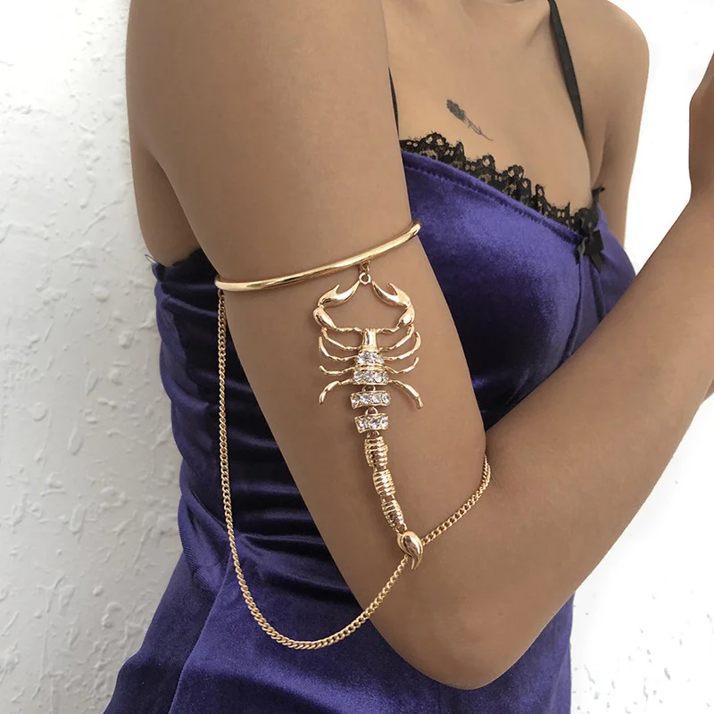 

Gothic Cross-border Scorpion Arm Ring Cross-border Diamond Creative Retro Geometric Bracelet Jewelry for Women