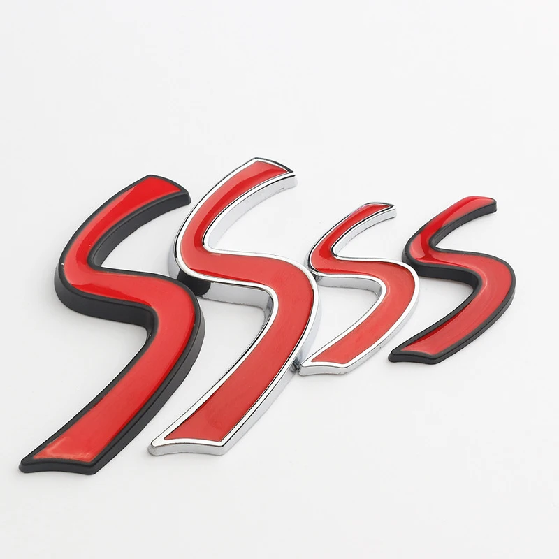 

3D Metal S Emblem Car Body Sticker For Mini Cooper S R50 R52 R53 R56 R57 R58 R55 R60 For Peugeot 308S Sports Upgrade Tail Decals