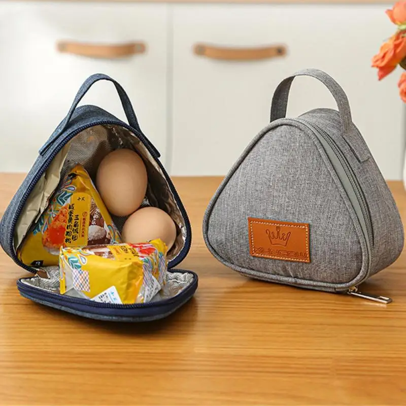 

Triangular Insulation Bag Aluminum Foil Convenient Box Tote Food Bags Student Rice Ball Bag Portable Lunch Box Outdoor Lunch Bag