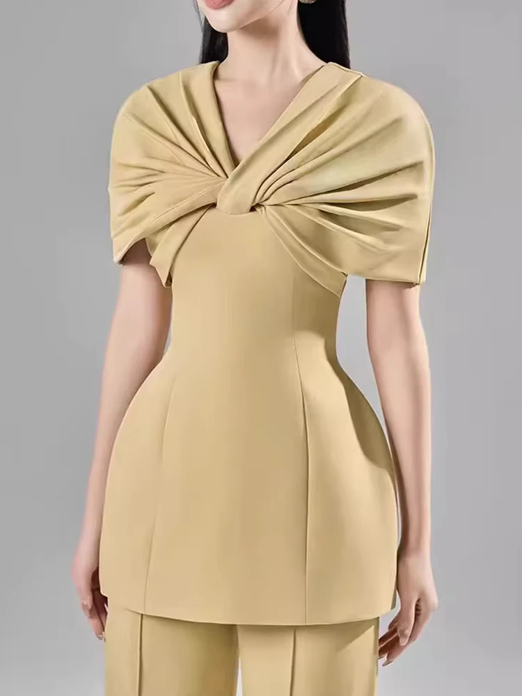 Модный женский комплект из 2 предметов топы на молнии с узлом талии висячие брюки