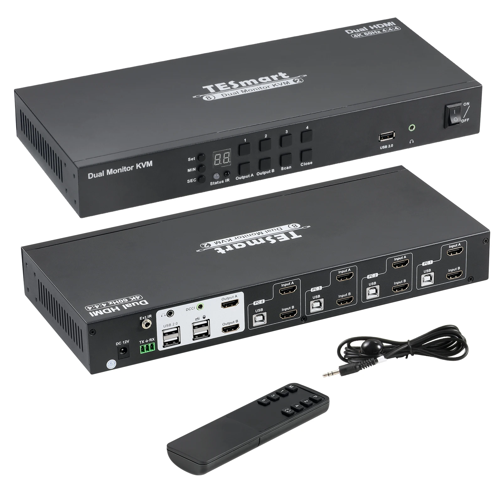 

HDMI 2.0b KVM USB Switch 2 Port,Ultra HD 4K@60Hz, HDCP 2.2