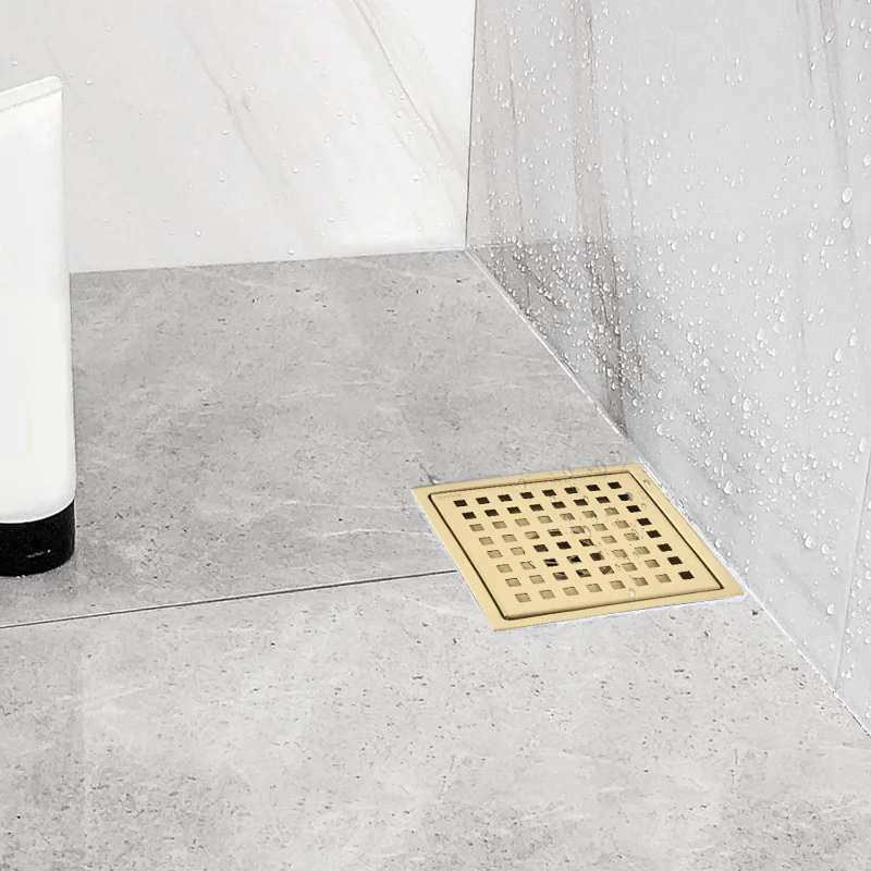 

[Flash Deal]6 Inch Square Shower Floor Drain Hair Catcher Shower Drain Square Design for Easy To Installation and Cleaning