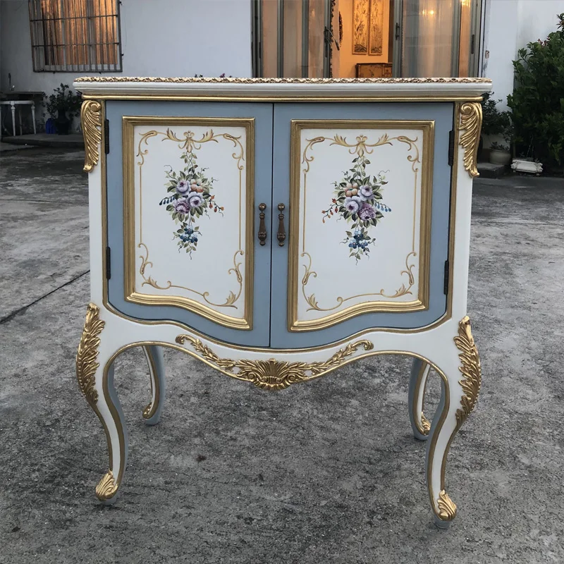 

Роскошный декоративный шкаф для гостиной из массива дерева французский изысканный романтический ручной росписи цветочный Золотой фольгированный шкаф для крыльца