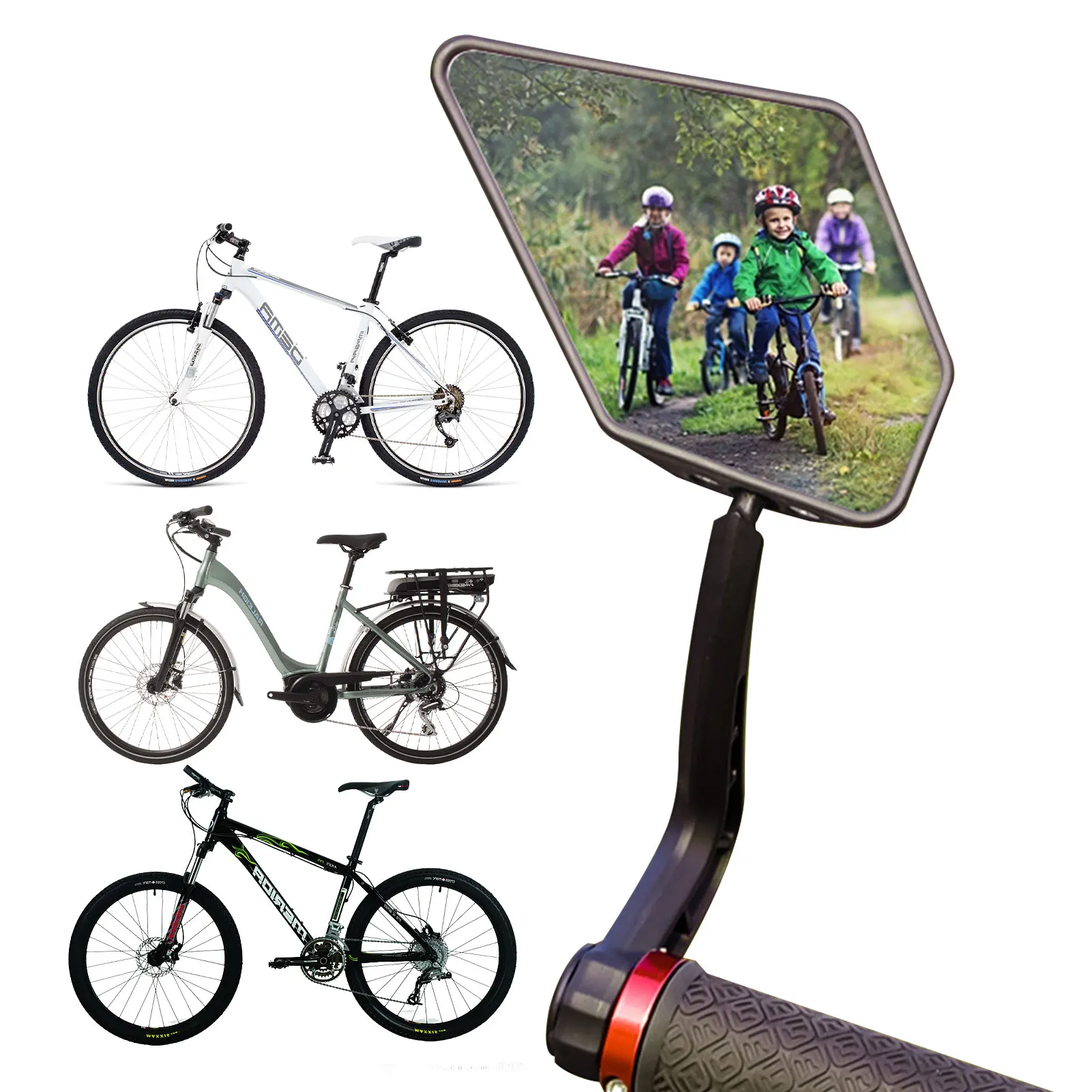 

Bike Rear View Mirror Safe Scratch Resistant Glass Lens Rotatable Rearview Mirror Cycling Rear View Mirrors For Mountain Road