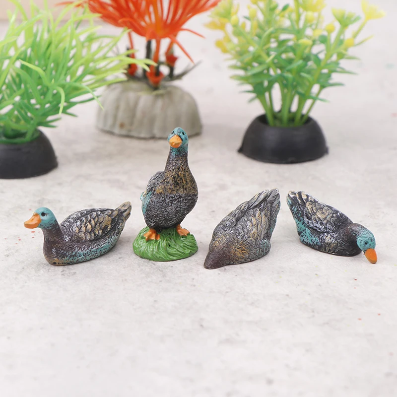 1 шт. Wigwam статуя бонсай ручной работы миниатюрная утка животное кукла орнамент