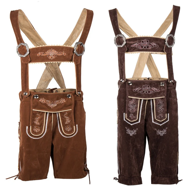 

German Oktoberfest Cosplay Costume Men's Bavarian Lederhosen Shorts Trachten Garments Bavarian Octoberfest Festival Beer Costume