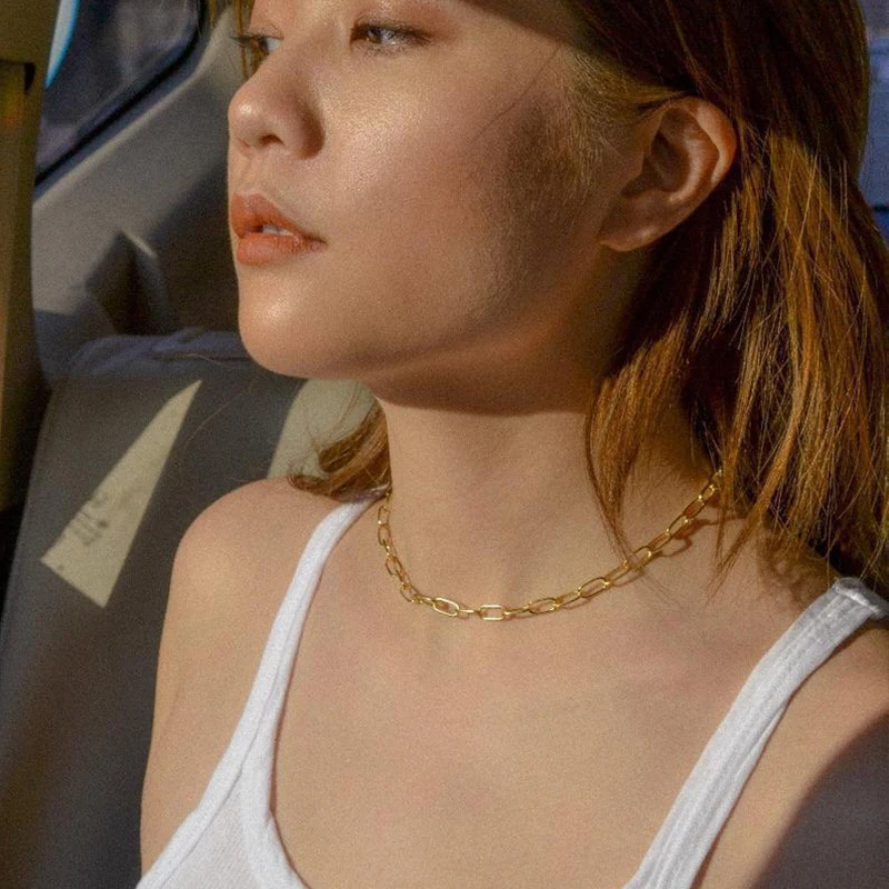 

New Fashion Style Fashion Chain Gold Color Choker Pendant Necklaces For Women Cool Girls Hip Hop Necklace Jewelry Wholesale