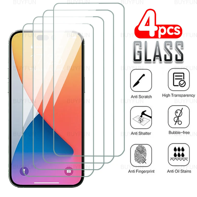 Защитное стекло с полным покрытием для Apple iPhone 14 Pro Max 4 шт. 6 7 дюйма закаленное iPhone14
