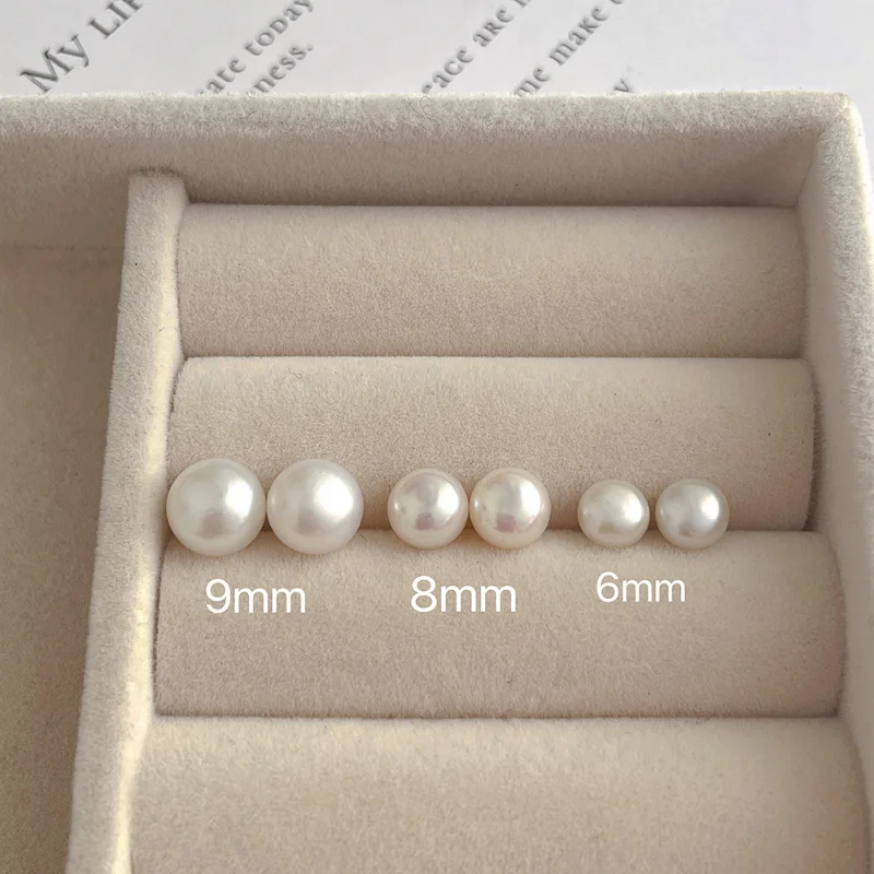 

Minar New Arrival 3mm 8mm 9mm Natural Freshwater Pearl Stud Earrings Statement Earring for Women Wholesale Every Day Jewelry