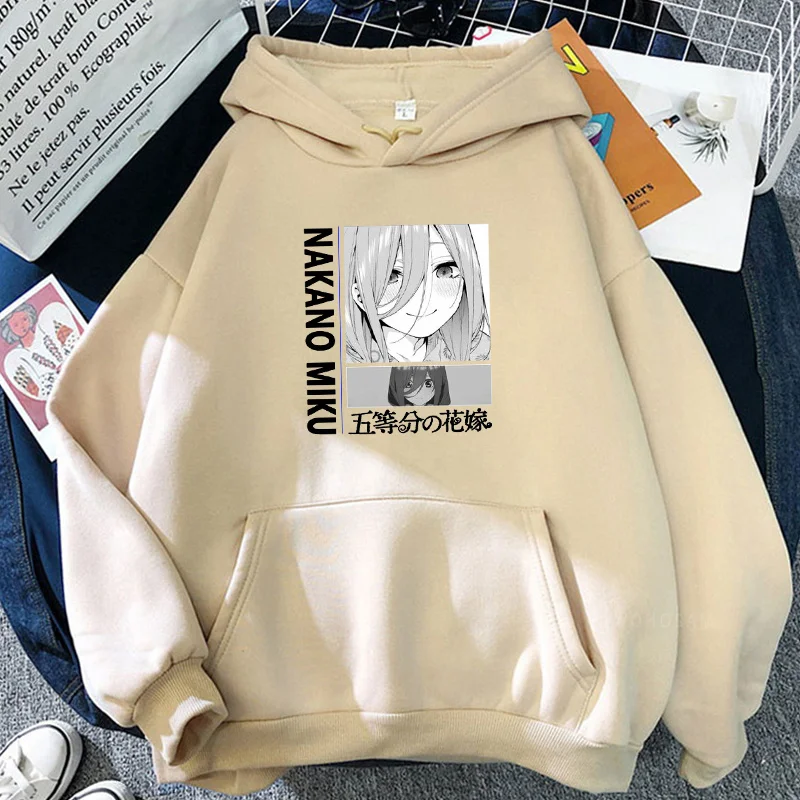 

Japanese Manga The Quintessential Quintuplets Anime Sweatshirt Men Winter Clothes Aesthetic Nakano Miku Patchwork Hoodie Clothes