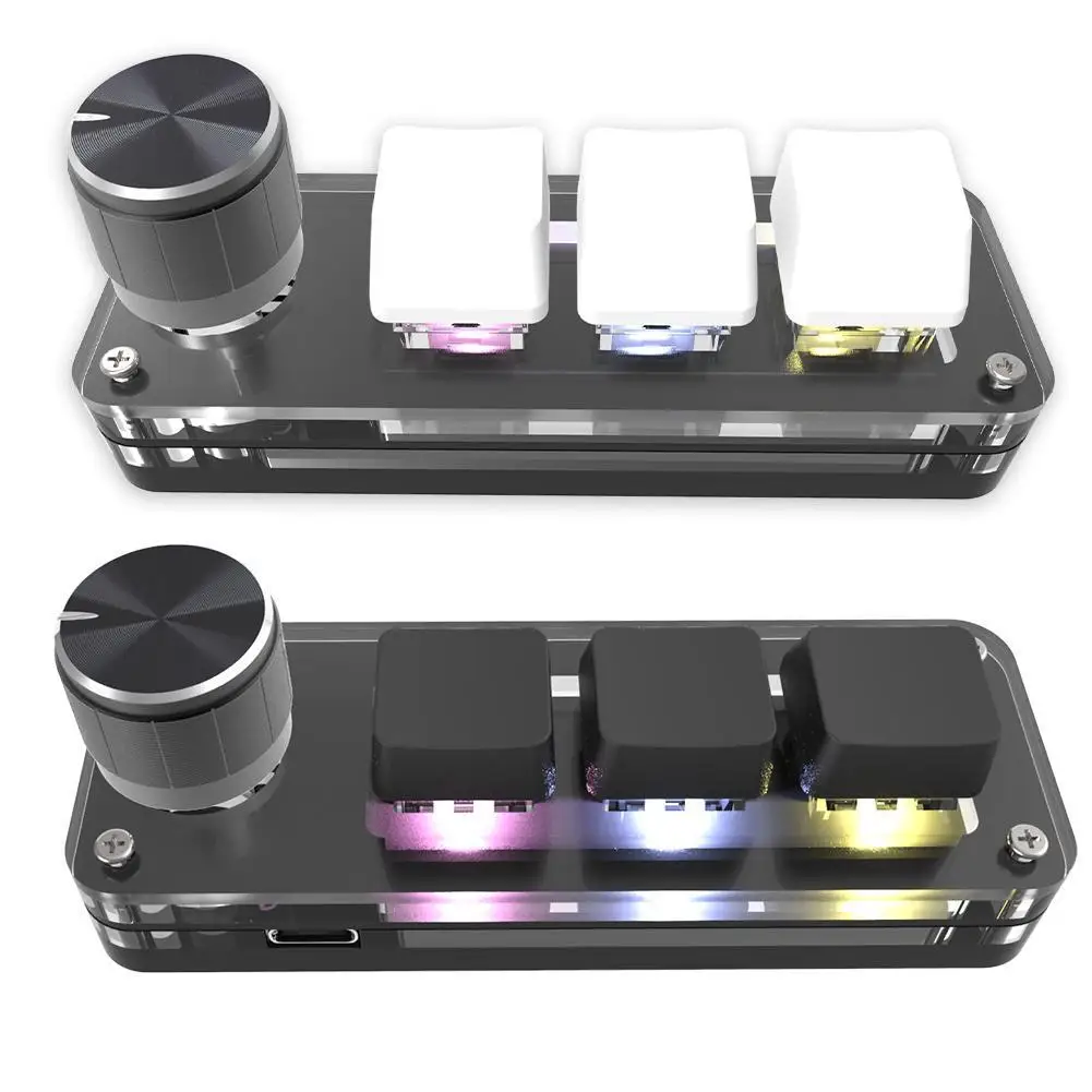 3 клавиши RGB Программирование Макросъемка пользовательская ручка клавиатура копия вставка Мини-кнопка для фотошопа игровая клавиатура Мех...