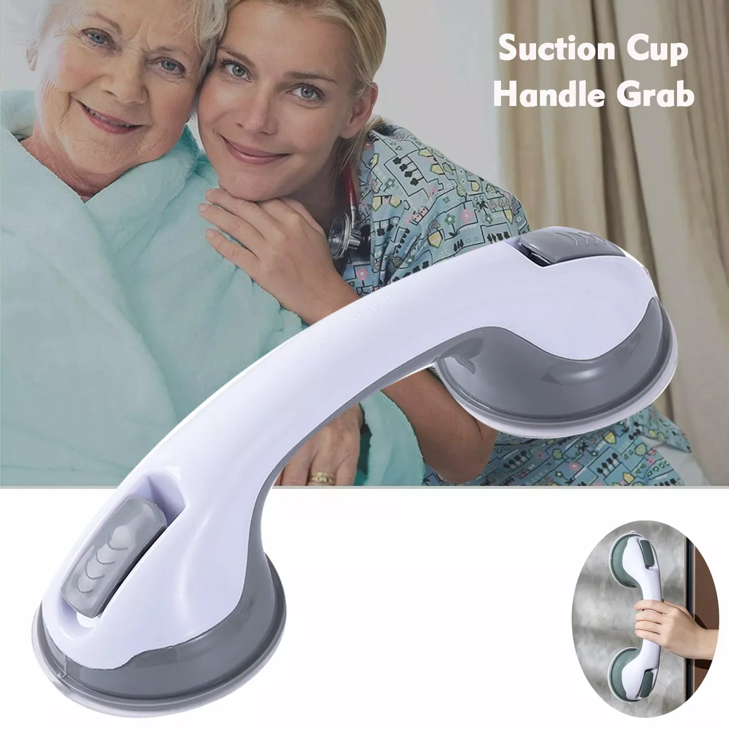 

Bathroom Suction Cup Handle Grab Bar Toilet Bath Shower Tub Bathroom Shower Handrail Grab Handle Rail Grip for Elderly Safety
