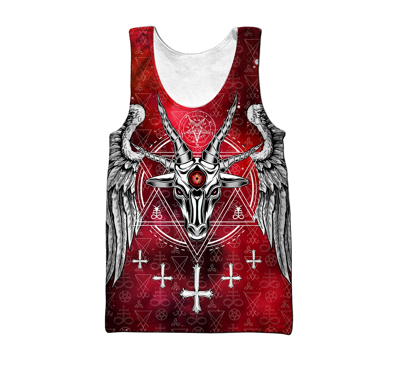 

Satanic Devil Tattoo Skull Blue 3D All Over Printed Men vest Summer Fashion Harajuku Sleeveless T-shirt Unisex tank tops BX-0023