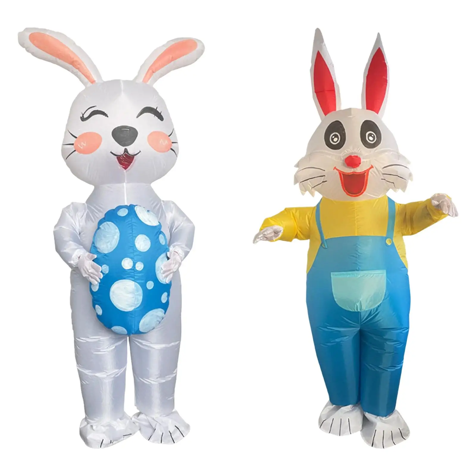 

Cute Easter Inflatable Rabbit Costume Dress up Jumpsuit Outfit Full Body Bunny Suit for Halloween Stage Performance Christmas