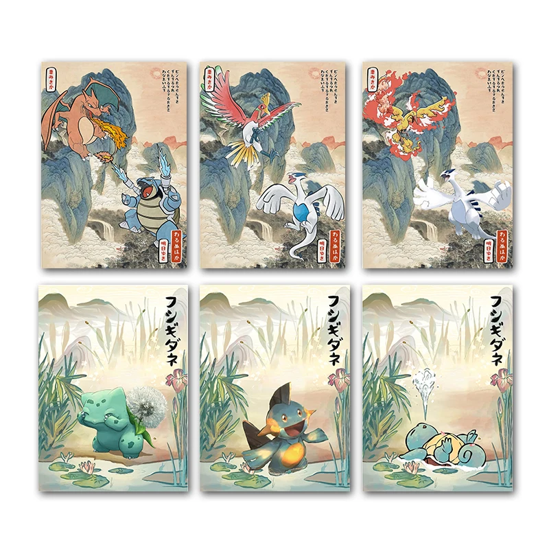 

Pokemon Bulbasaur Charizard Squirtle Cartoon Pikachu Wall Art Poster Print Mural Picture Children Room Home Wall Decor Cuadros