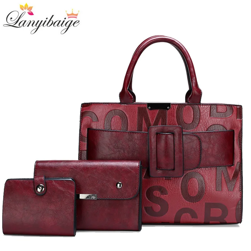 

3-piece Set Ladies Handbag Luxury Brand Pu Leather Handbags Shoulder Crossbody Bags for Women 2023 New Tote Bag Sac