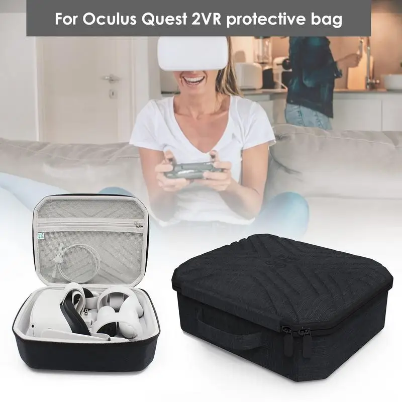 

For Ocu-lus Qu-est 2 VR Glasses Storage Bag Shockproof Case Headset Portable Convenient Carrying Case Controllers Accessories