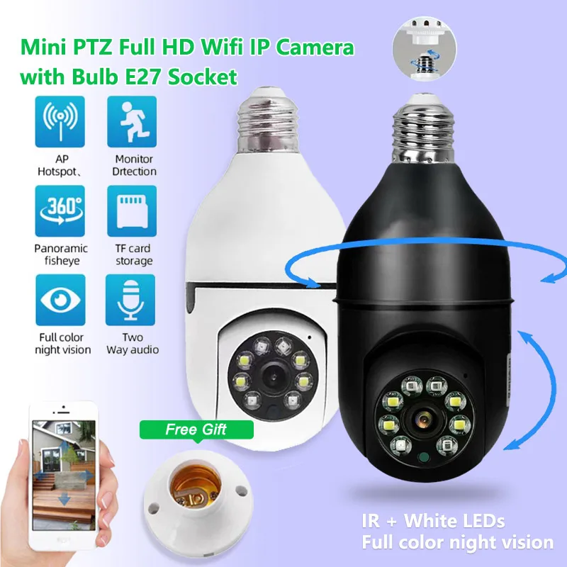 

E27 Wifi Bulb CCTV Night Vision IP Camera 1080P Smart Home Security Baby Monitor Wireless Camera Digital 2PM Camera