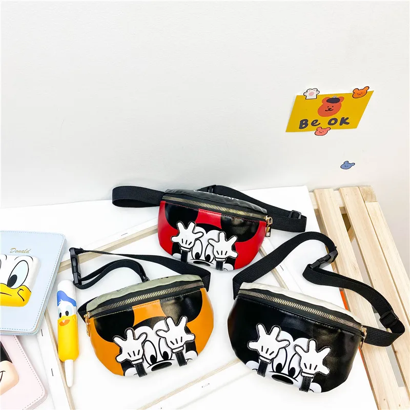 

Новинка 2022, сумка через плечо с мультипликационным принтом Disney, Детская нагрудная сумка для мальчиков и девочек с Микки Маусом, сумка-мессен...