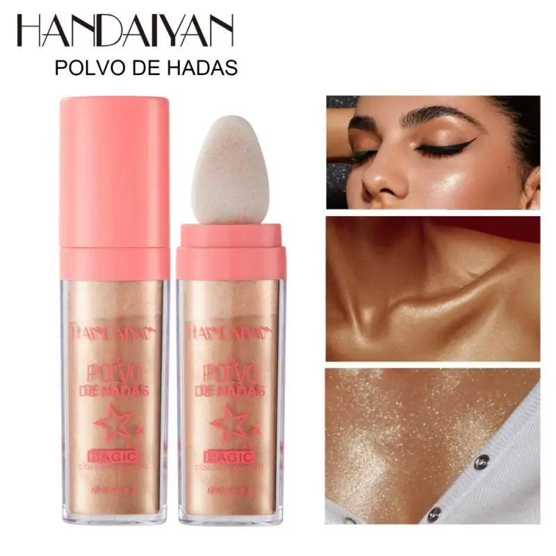 

3 Colors Highlighter Powder Polvo De Hadas Glitter Powder Shimmer Contour Blush Powder Makeup For Face Body Highlight Makeup 9g