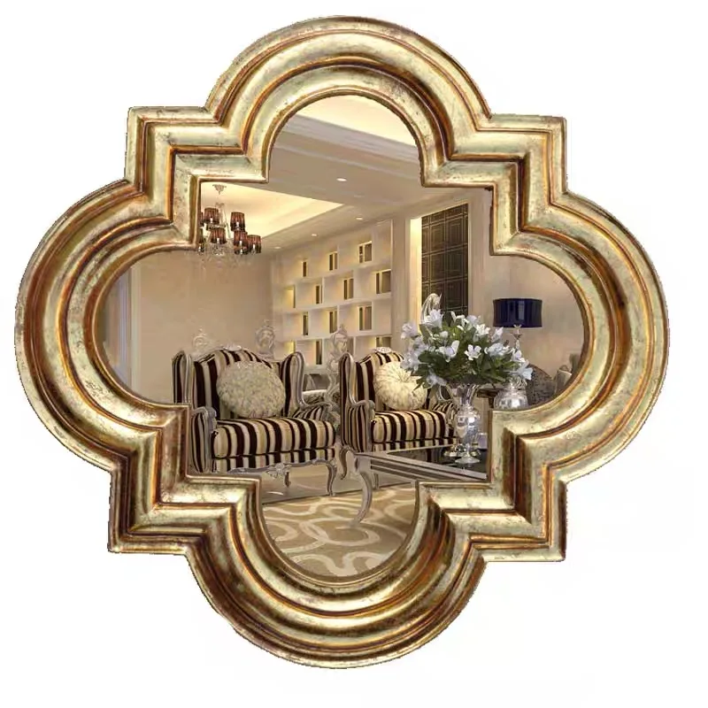 

Европейское Ретро креативное зеркало из смолы, настенное зеркало, зеркало для ванной комнаты, украшение для гостиной