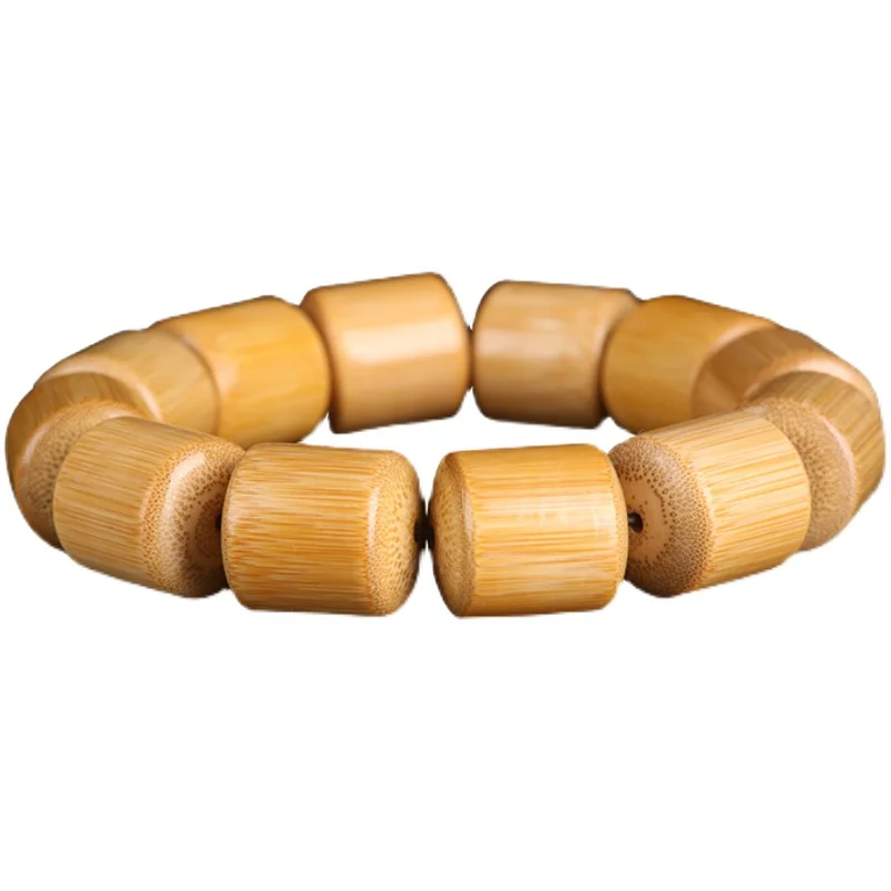 Браслет ручной работы Seiko из старого нефрита и бамбука плотный красный кожаный