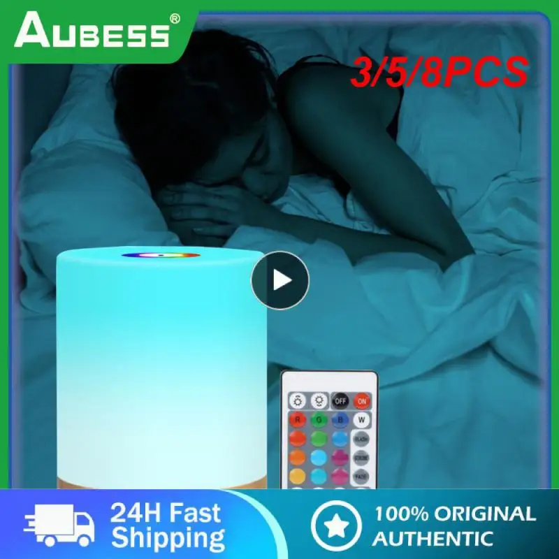 

3/5/8PCS 5v / 1a Table Lamp Rechargeable Remote Control Night Light Led Touch Smart Light Abs/pp Smart Night Lamp Dimmable