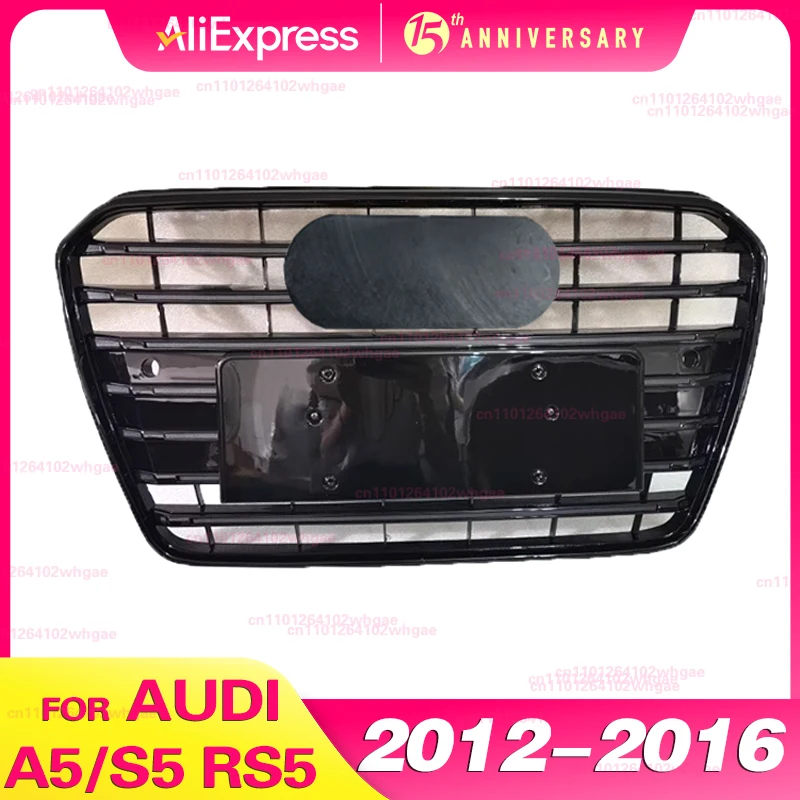 

Идеально подходит для переднего бампера, решетка капота для Audi A5/S5 2012 2013 2014 2015 2016, автоаксессуары, верхняя сменная решетка