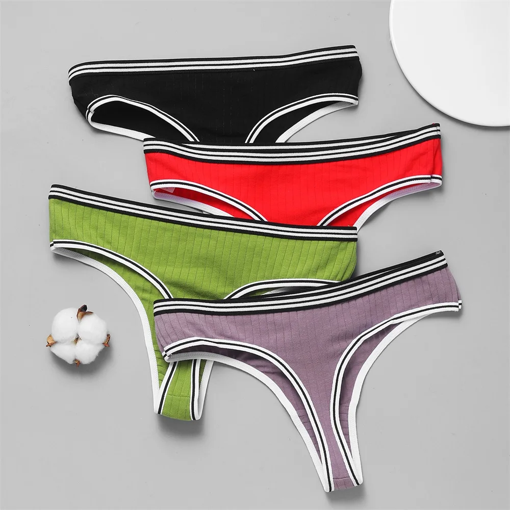 Женские Бесшовные хлопковые трусики-танга VKME простые женские трусики бикини с