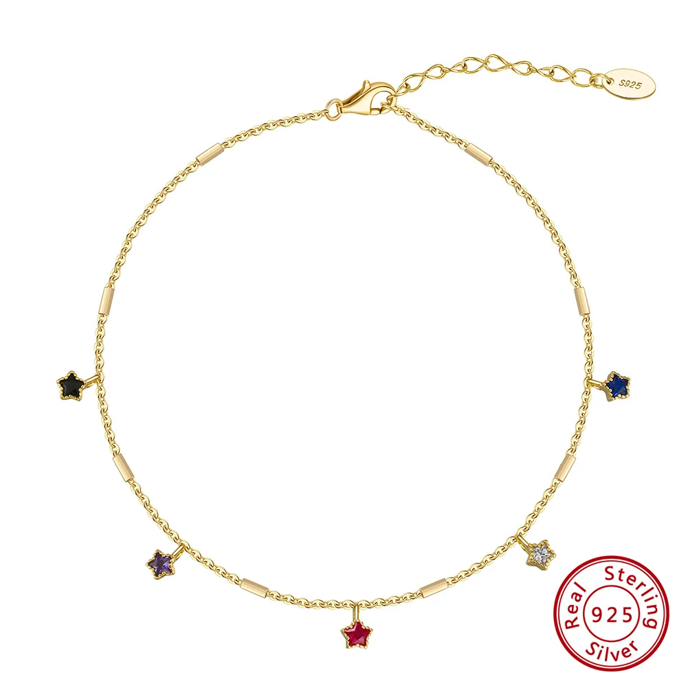 KISS MANDY Стерлингового Серебра 925 Пробы AAAA Многоцветный Браслет Со Звездами CZ Для